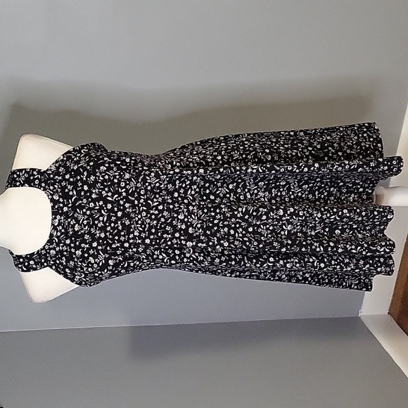 Krimson Klover Black White Floral Padded Shelf Bra Hidden Pocket Sundres Size L - Picture 1 of 15